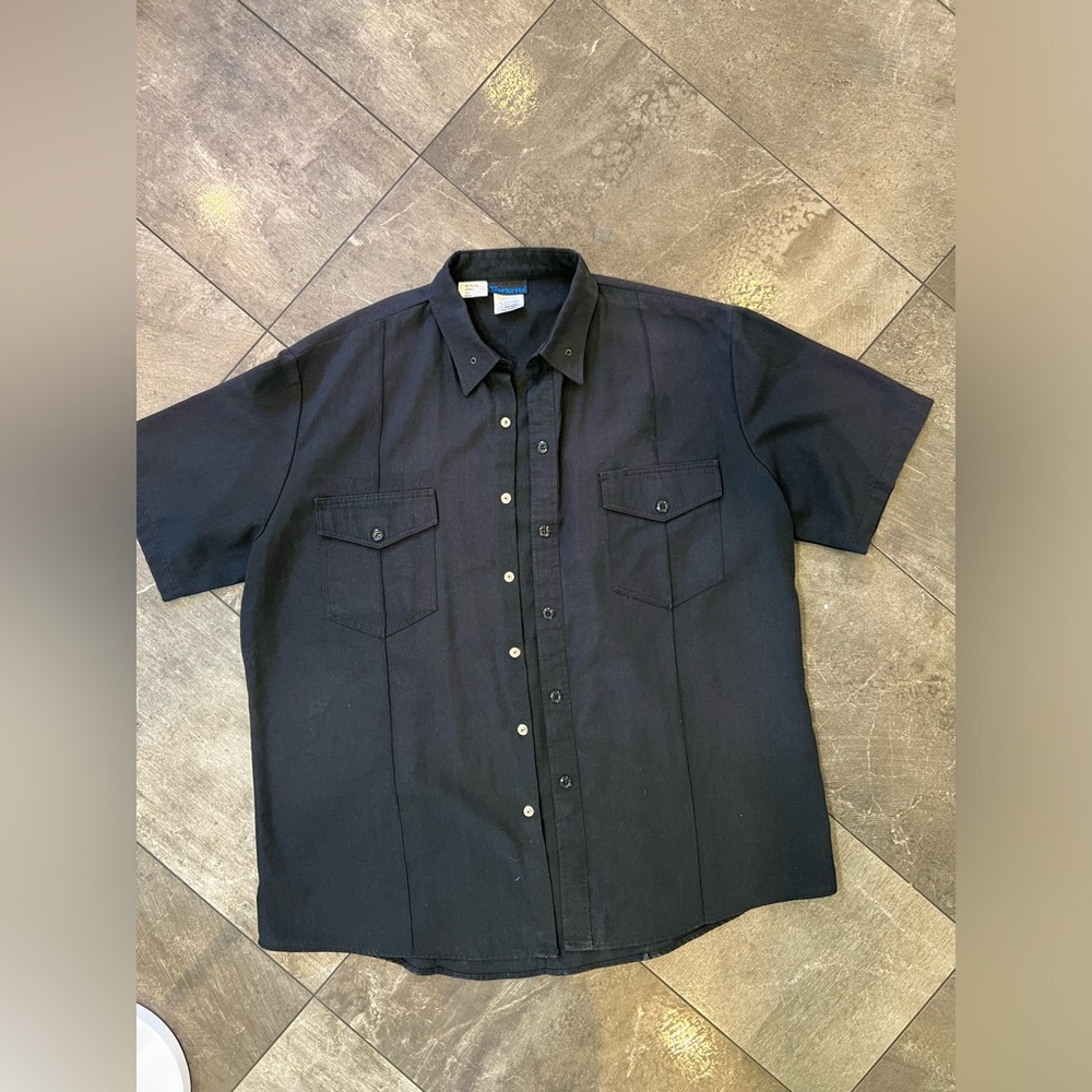 Men's Black Short Sleeve Shirt 54 (xxl)